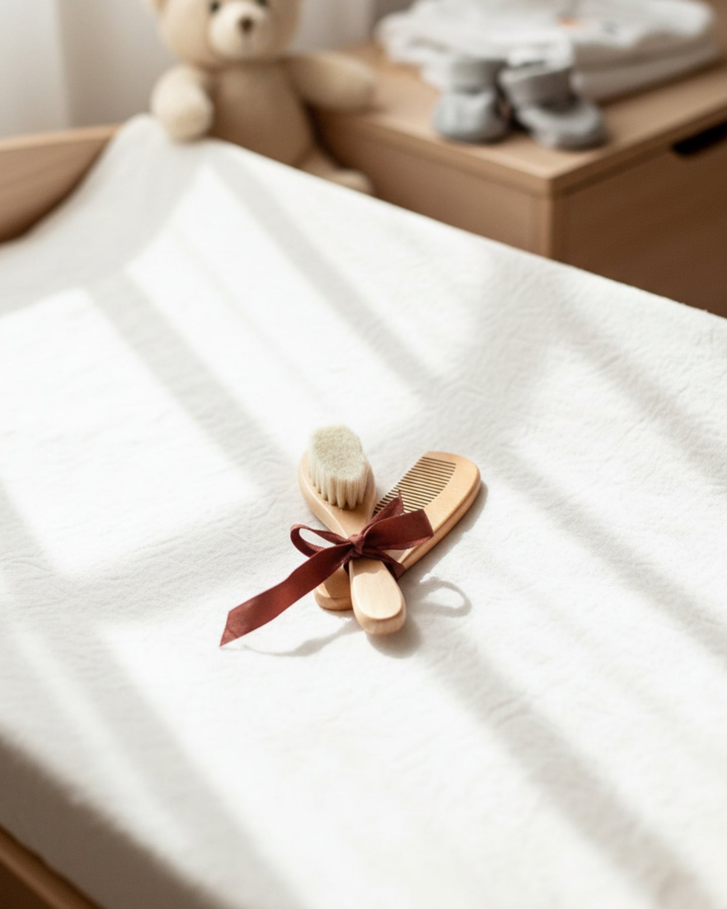 Wooden brush and comb