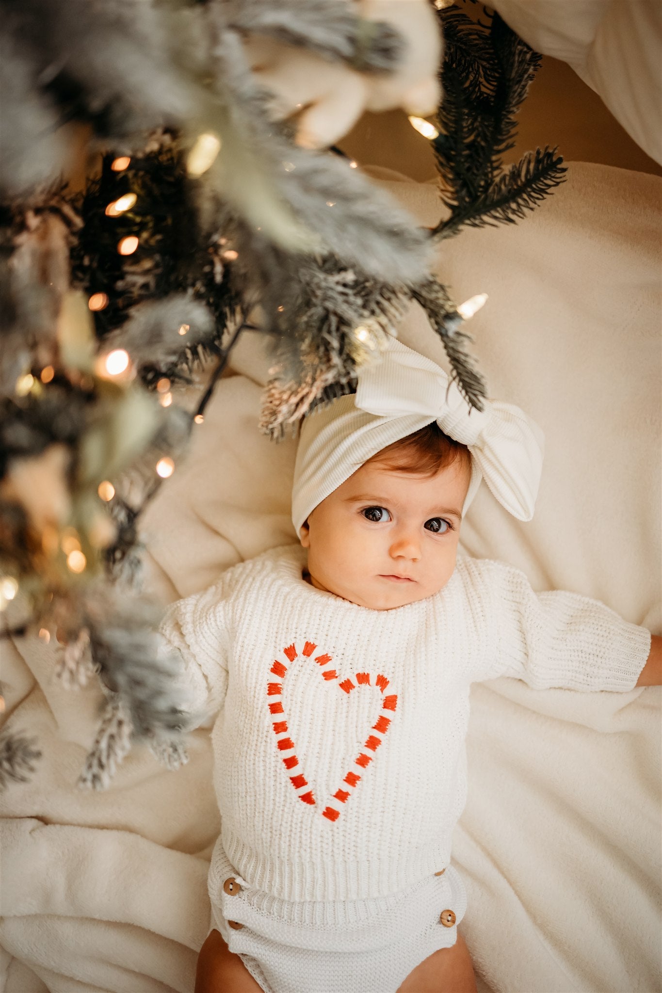 Maglione Neonato Natalizio con ricamo fatto a mano